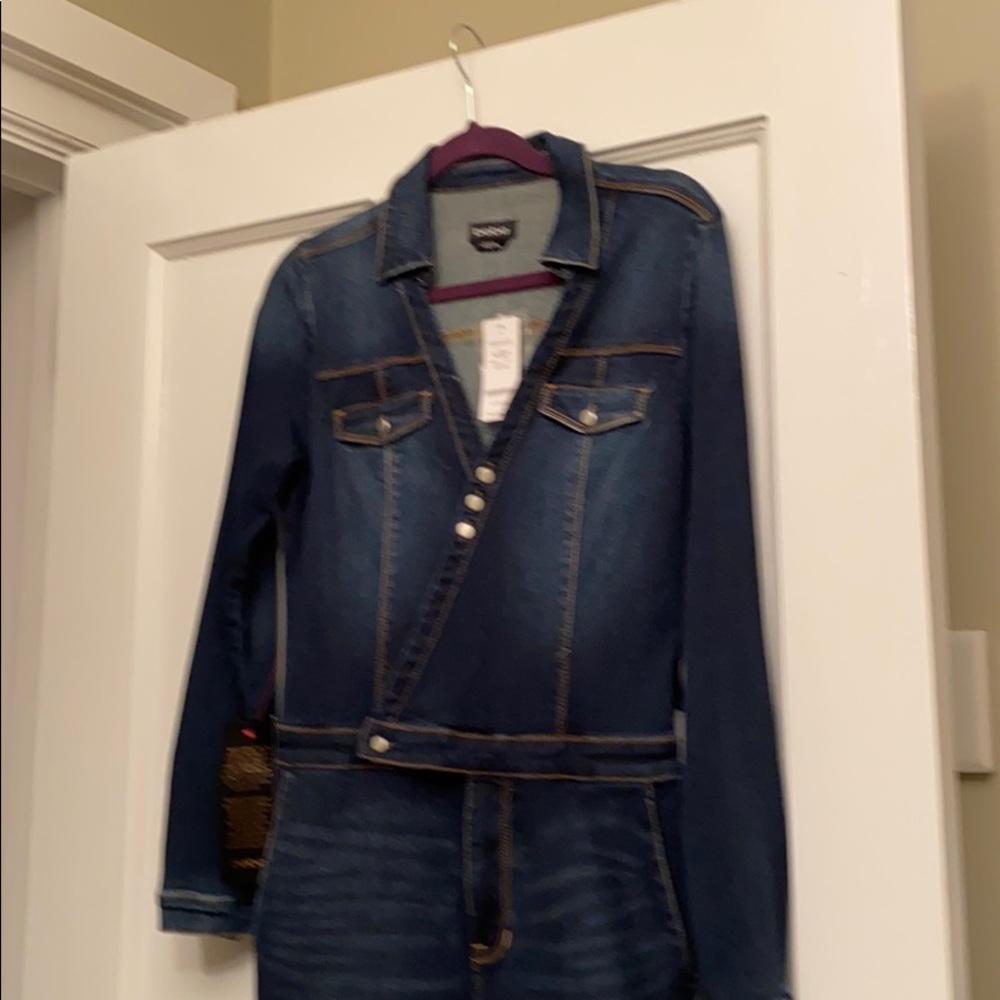 Bebe denim jumpsuit